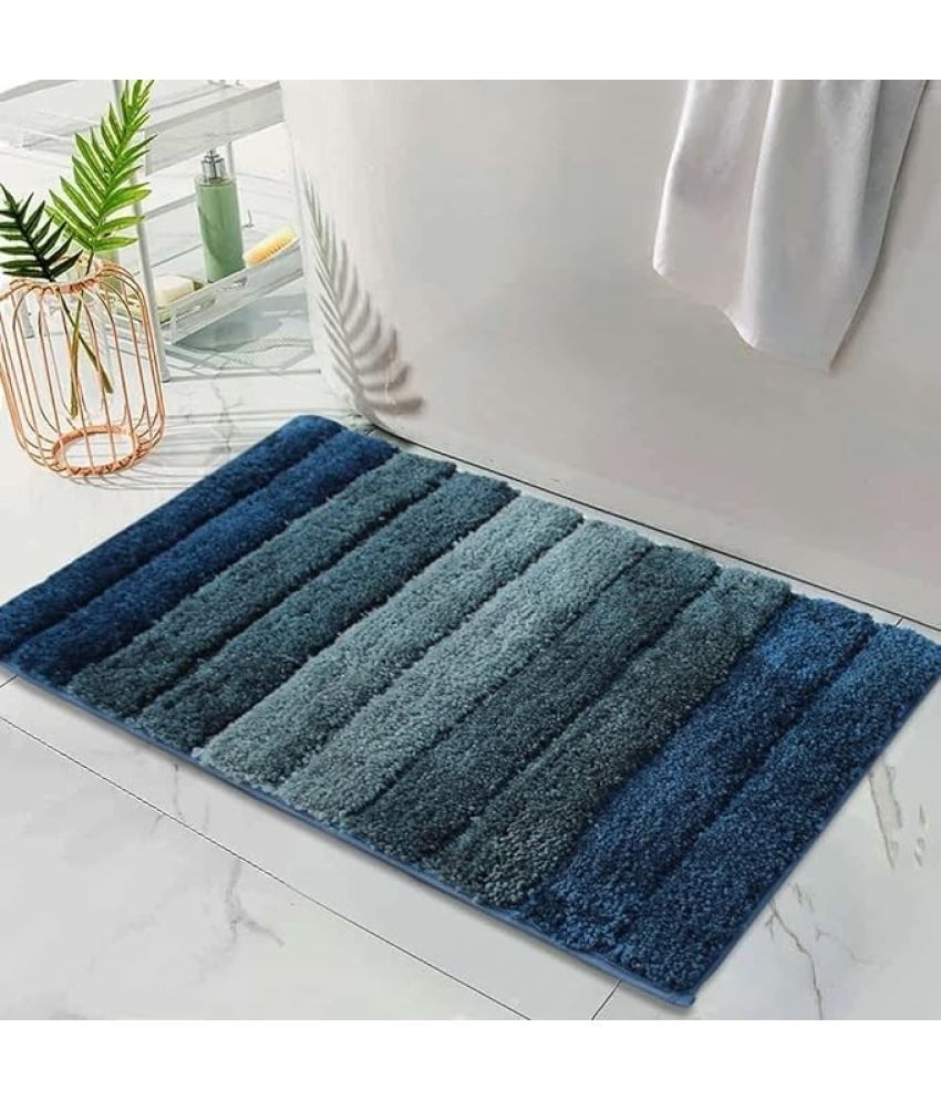     			RADECOR Blue Cotton Rectangular Floor Mat ( Pack of 1 )