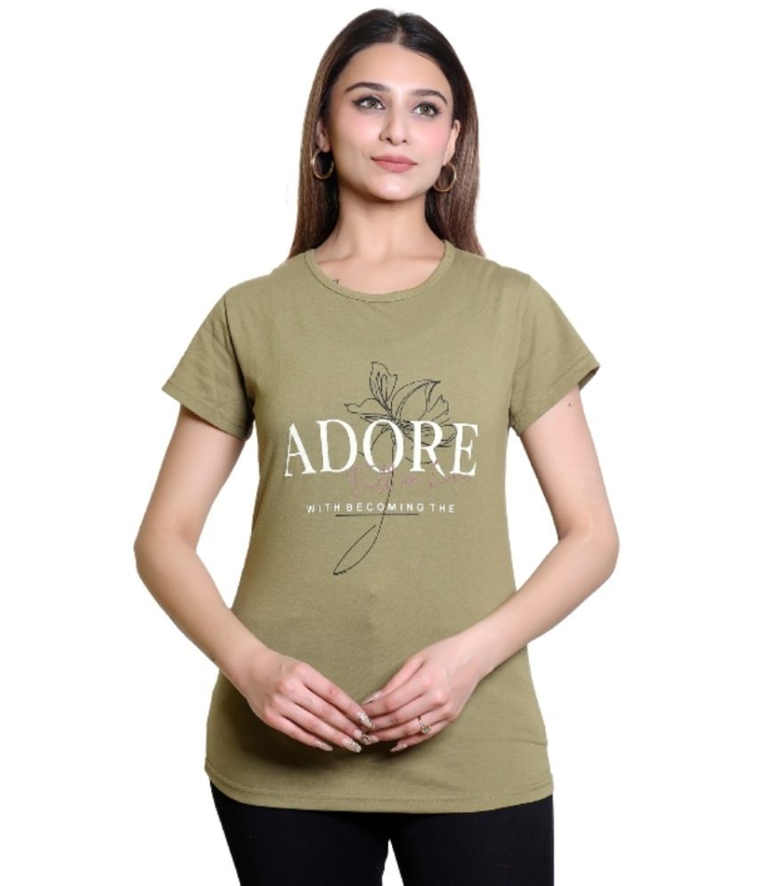     			Whyme Fashion Pack of 1 Cotton Women's T-Shirt ( Olive )