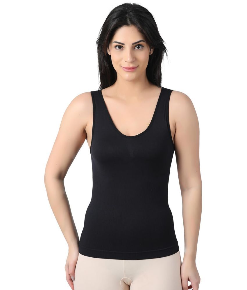     			Arc de Shapes Pack of 1 Camisole Cotton Camisoles ( Black )