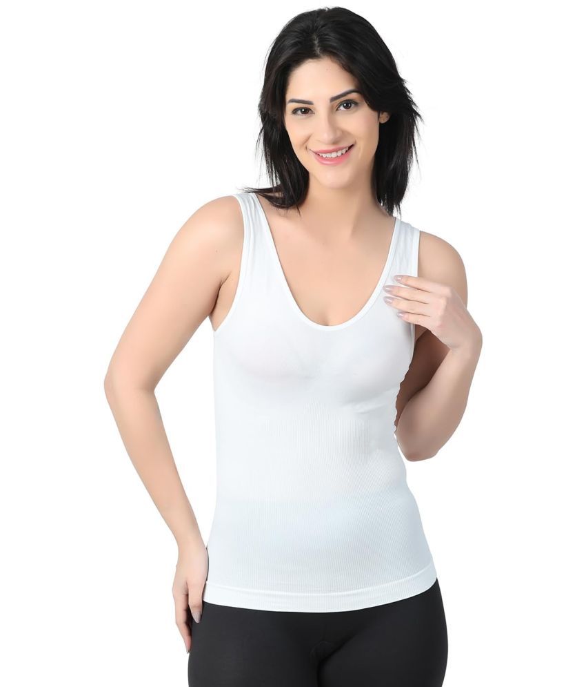     			Arc de Shapes Pack of 1 Camisole Cotton Camisoles ( White )