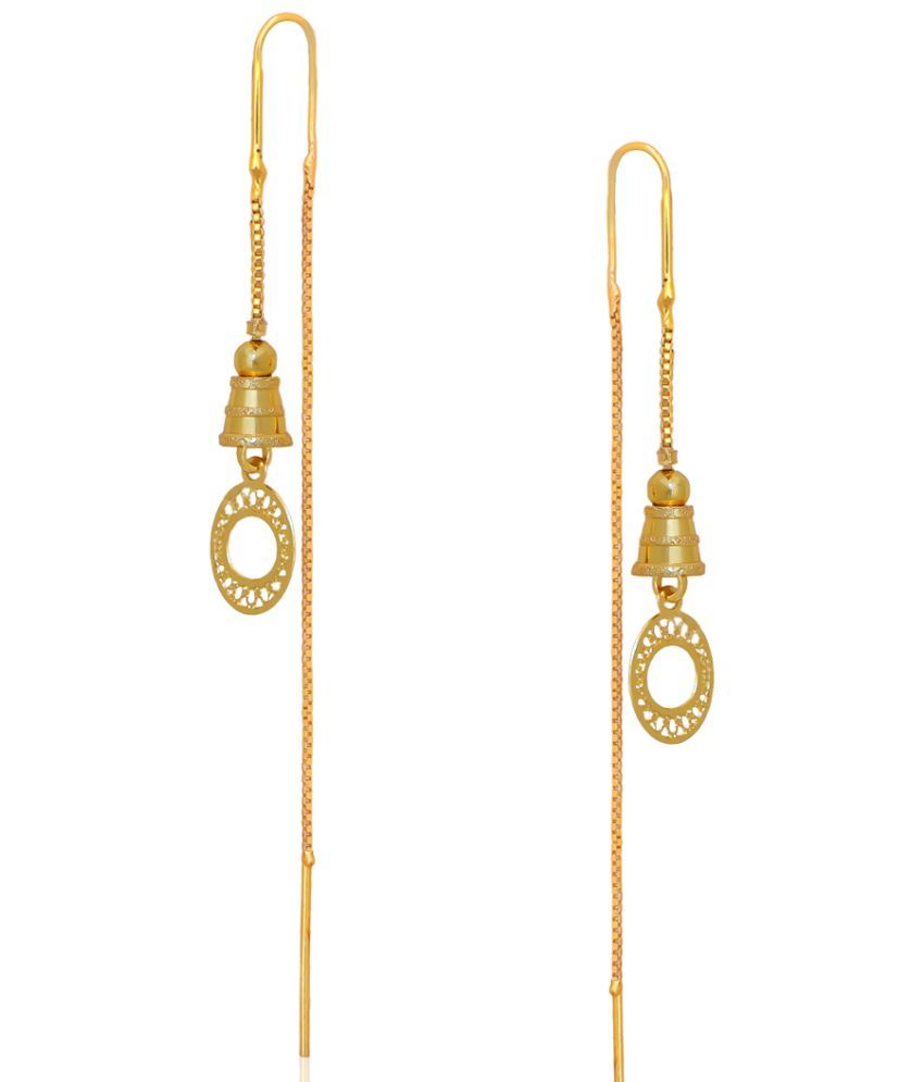     			LUV FASHION Golden Ear Chain Earrings ( Pack of 1 )