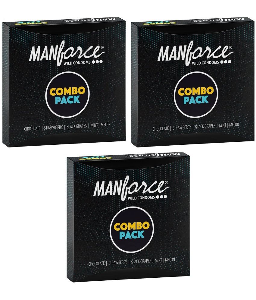     			MANFORCE Combo Pack Chocolate Strawberry Coffee Black Grapes Melon Condom  20 Pcs x Pack of 3