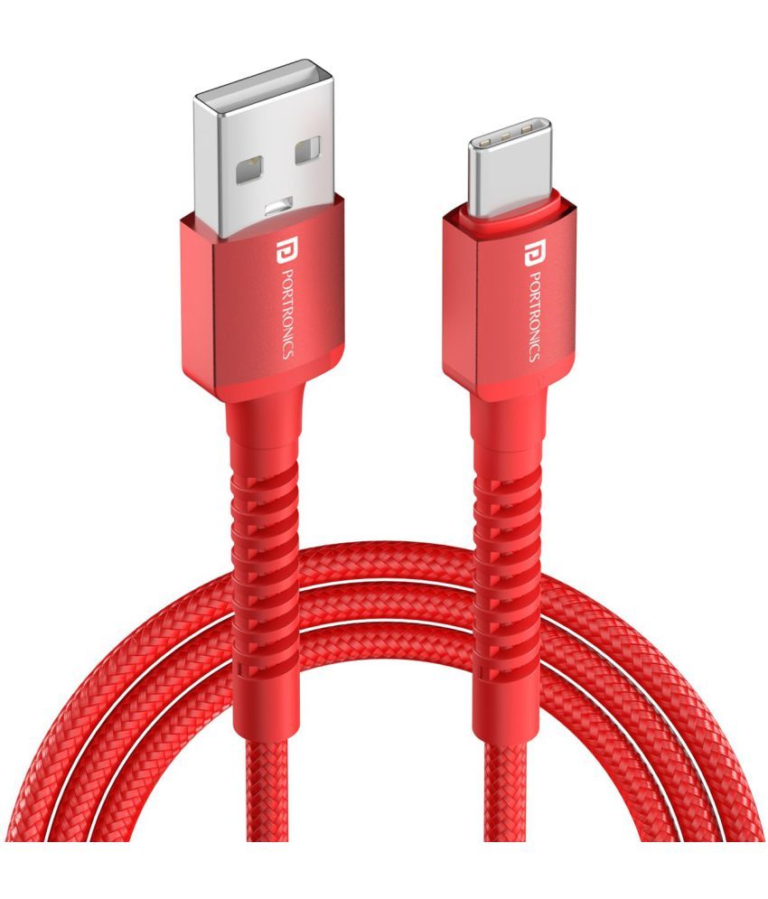     			Portronics Red 3A USB Data Cable 2 Meter