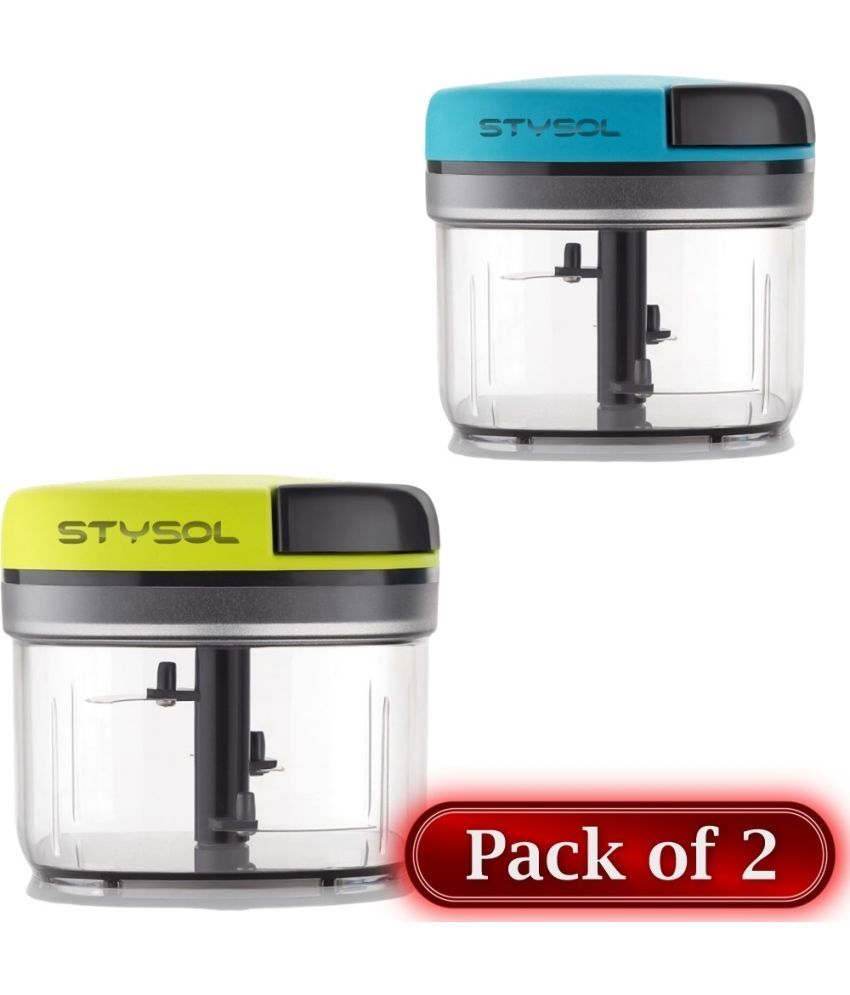     			Stysol Choppers Multicolor Plastic Mannual Chopper 1100 ml ( Pack of 2 )