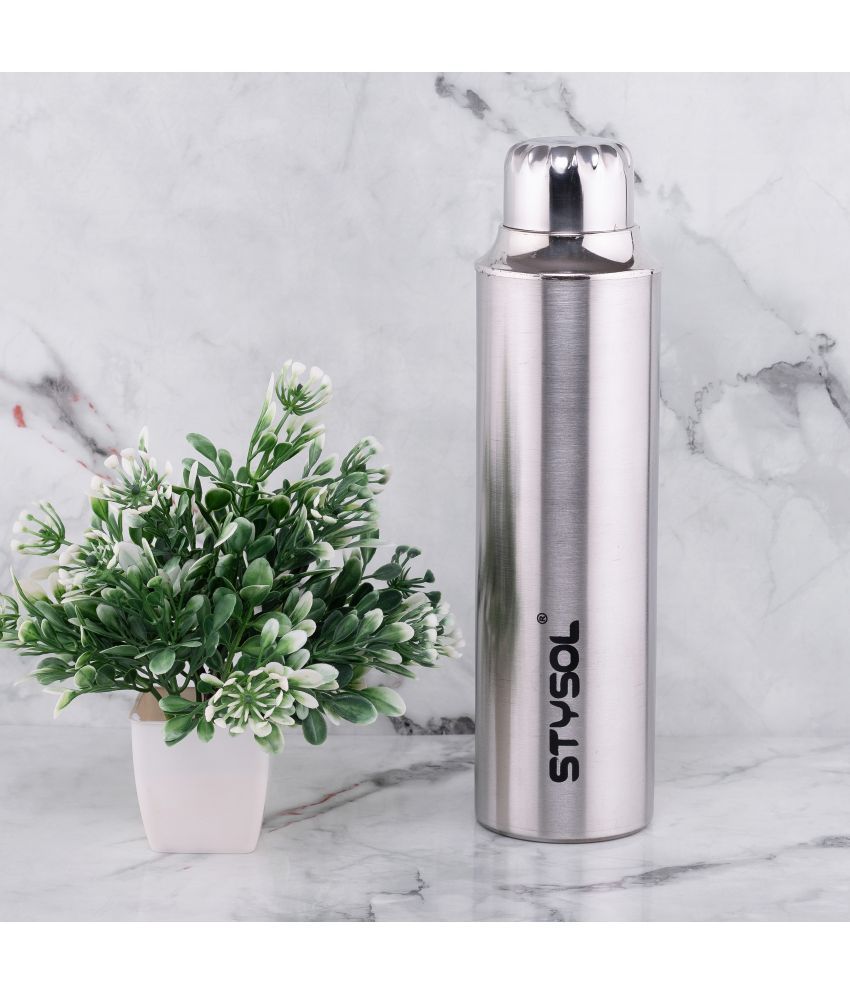     			Stysol Steel Water Bottel  Silver Stainless Steel Water Bottle 1000 mL ( Set of 1 )