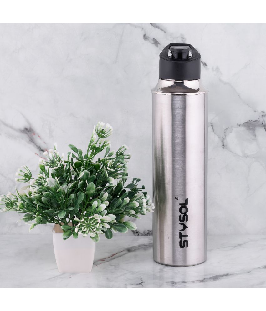     			Stysol Steel Water Bottel  Silver Stainless Steel Water Bottle 1000 mL ( Set of 1 )