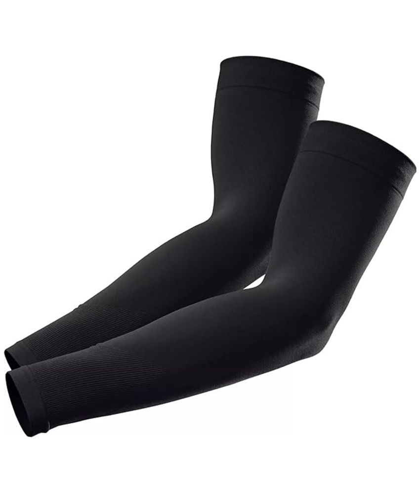     			THRIFTKART Black Solid Riding Sleeves ( Single Set )