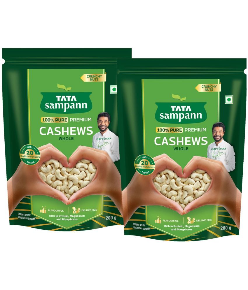     			Tata Sampann Raw Cashews Nut (Kaju) 400gm Pack of 2