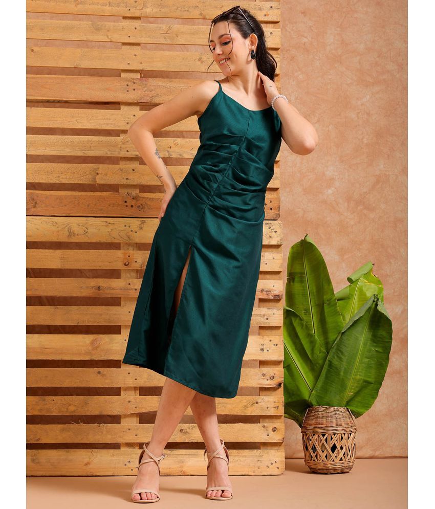     			Freehand Polyester Solid Midi Women's Maxi - Green ( Pack of 1 )