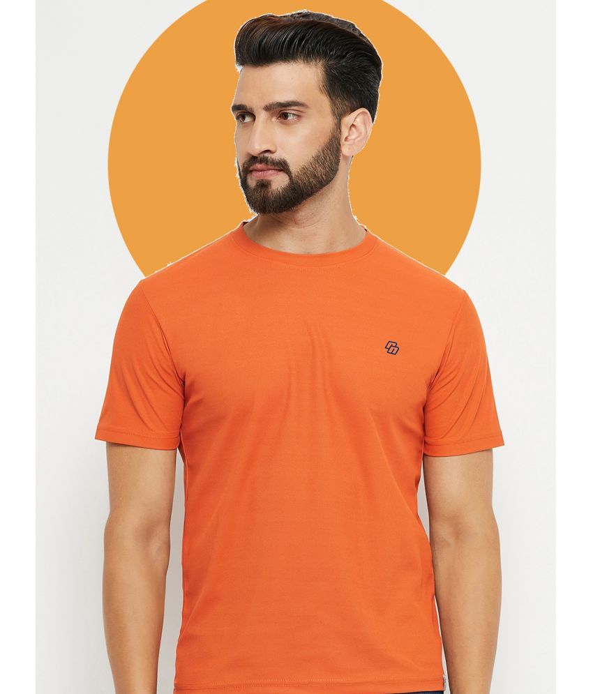     			Nuovo Cotton Blend Regular Fit Solid Half Sleeves Men's Round T-Shirt - Orange ( Pack of 1 )