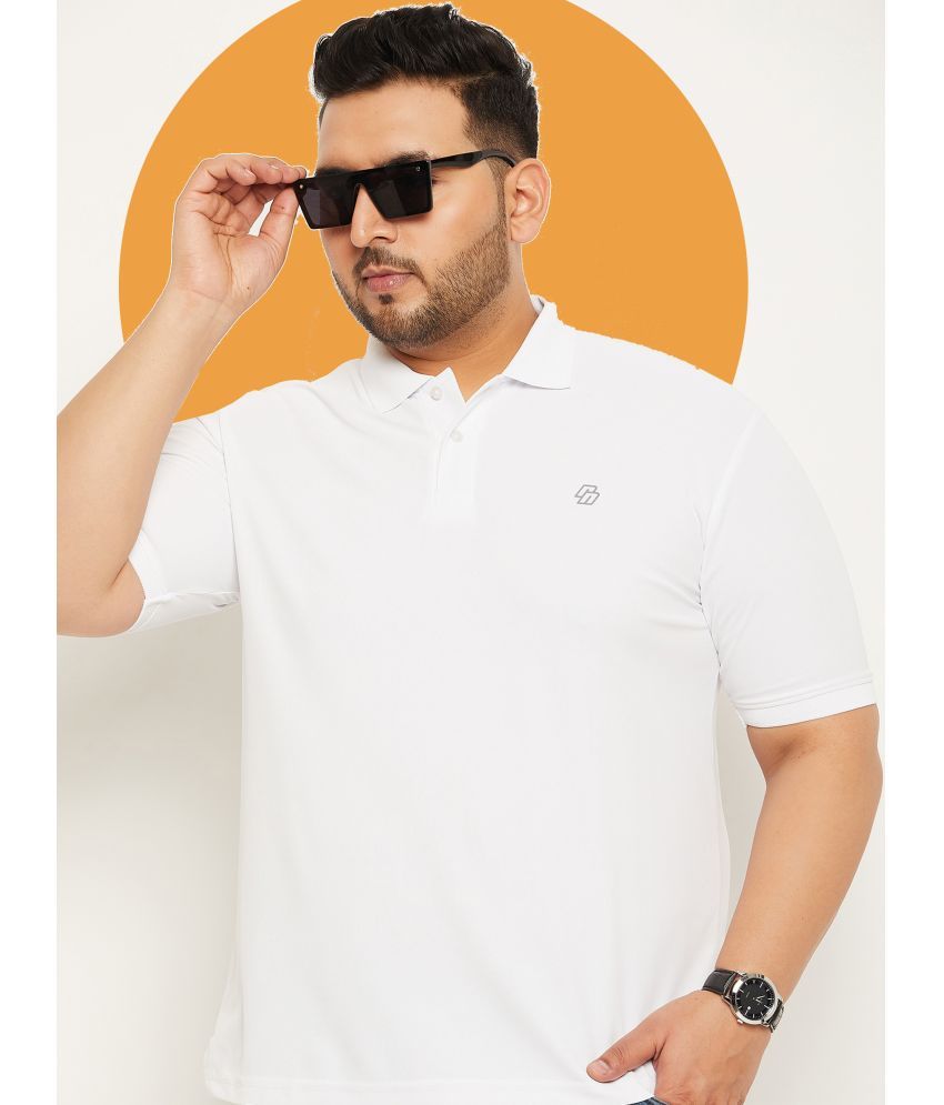     			Nuovo Pack of 1 Cotton Blend Regular Fit Solid Half Sleeves Men's Polo T Shirt ( White )