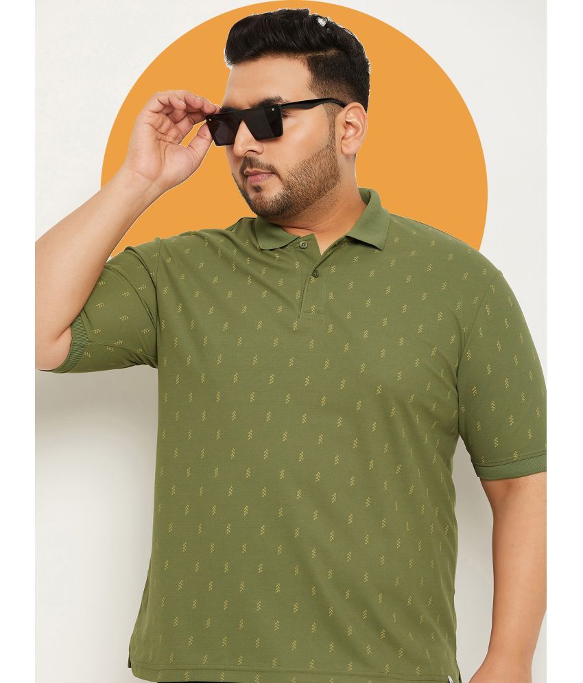     			Nuovo Pack of 1 Cotton Blend Regular Fit Printed Half Sleeves Men's Polo T Shirt ( Green )