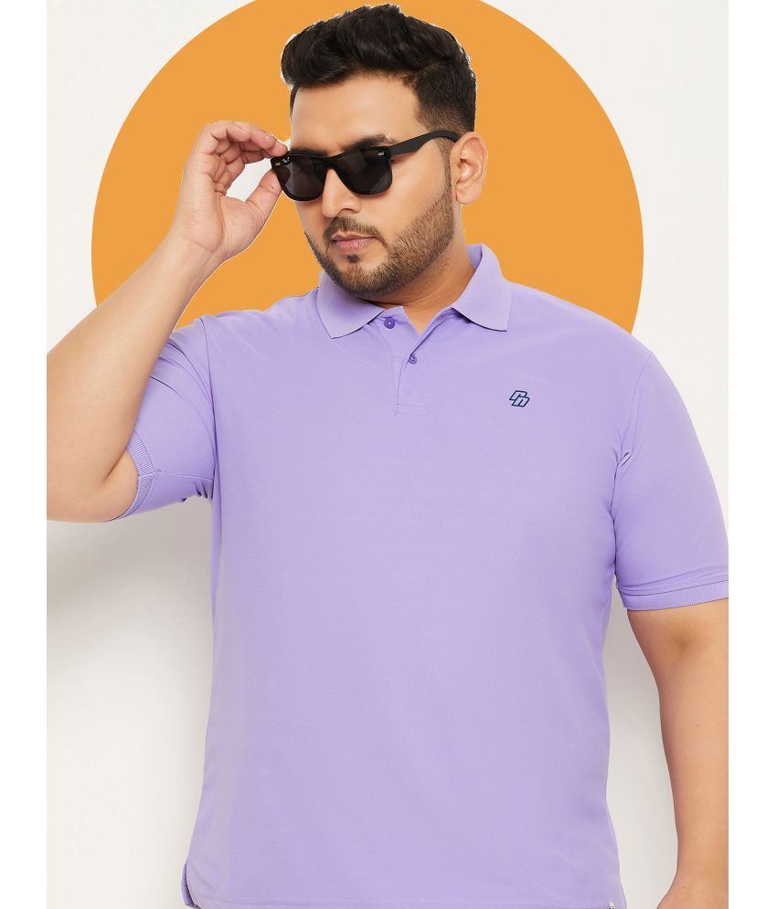     			renuovo Pack of 1 Cotton Blend Regular Fit Solid Half Sleeves Men's Polo T Shirt ( Purple )