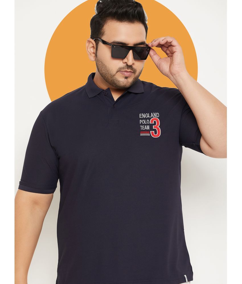     			renuovo Pack of 1 Cotton Blend Regular Fit Solid Half Sleeves Men's Polo T Shirt ( Navy Blue )