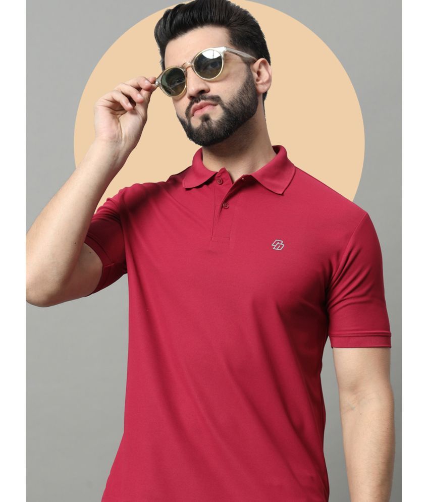     			renuovo Pack of 1 Cotton Blend Regular Fit Solid Half Sleeves Men's Polo T Shirt ( Maroon )