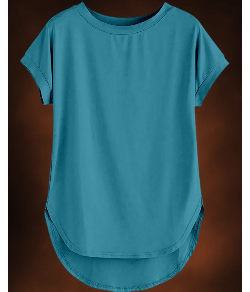     			AOOSH Teal Cotton Blend Women's Regular Top ( Pack of 1 )