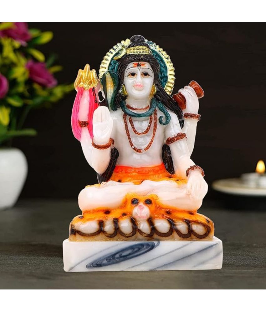     			Awesome Craft Marble Lord Shiva Idol ( 18 cm )