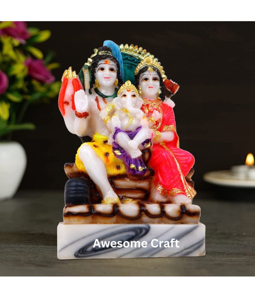     			Awesome Craft Marble Shiv Family Idol ( 18 cm )