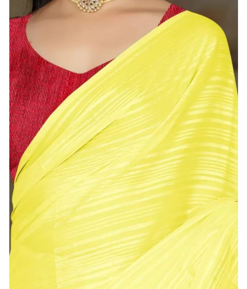     			Gullak Pack of 1 Art Silk Dyed Saree With Blouse Piece ( Yellow )