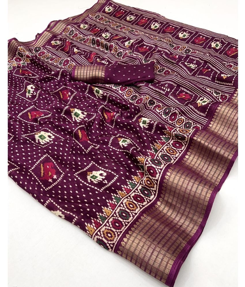     			KOMAL NX Pack of 1 Georgette Printed Saree With Blouse Piece ( Maroon )