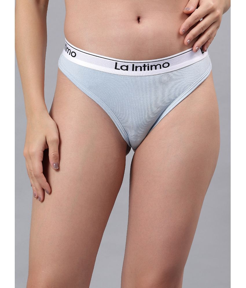     			La Intimo Pack of 1 Modal Thongs For Women ( Light Blue )