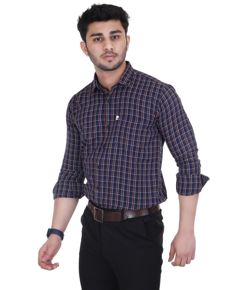     			Marc Laurent 100% Cotton Regular Fit Checks Full Sleeves Men's Casual Shirt - Multicolor ( Pack of 1 )