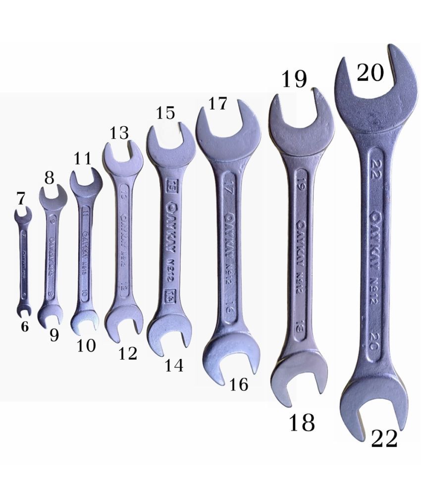     			Oaykay Tools Open End Spanner Set of 8 Pc