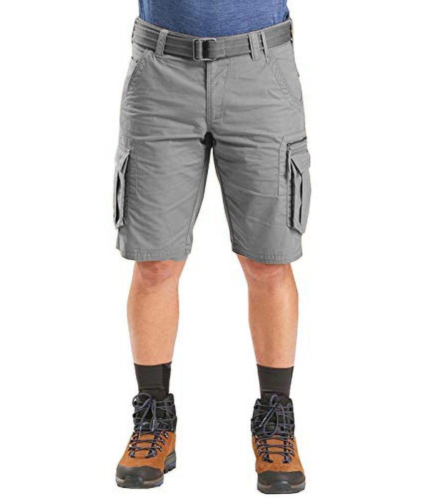     			Reoutlook Grey Cotton Blend Men's Cargos ( Pack of 1 )