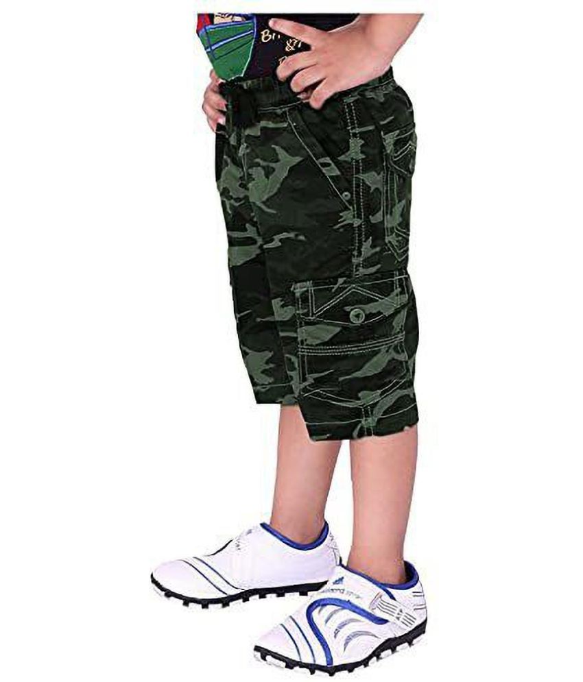     			Reoutlook Pack of 1 Cotton Blend Three-Fourth For Boys ( Green )