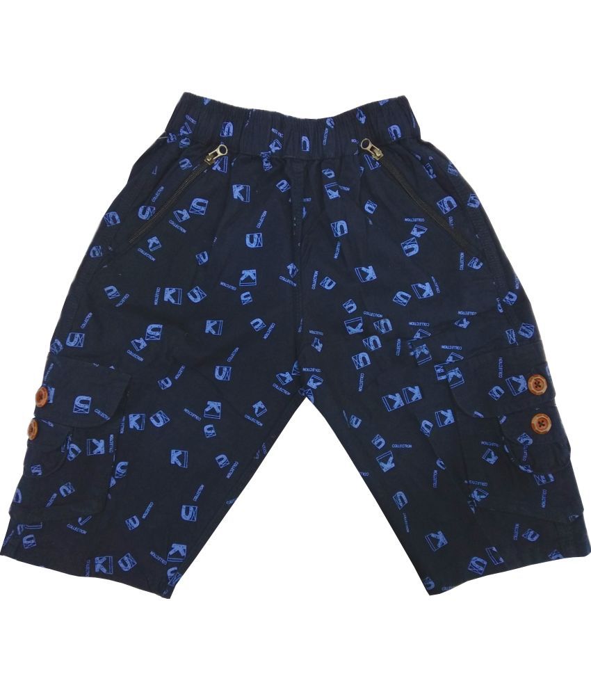     			Reoutlook Pack of 1 Cotton Shorts For Boys ( Navy Blue )