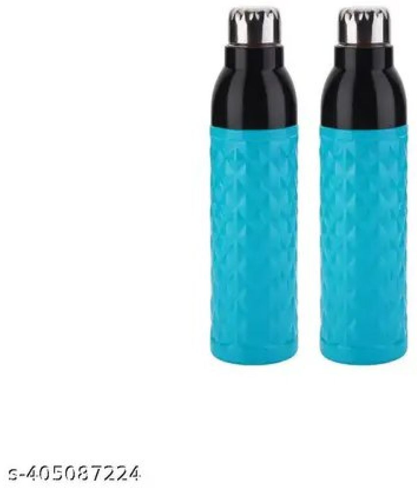     			Swaraa Kitchenware Blue Plastic Water Bottle 1000 mL ( set of 2 )