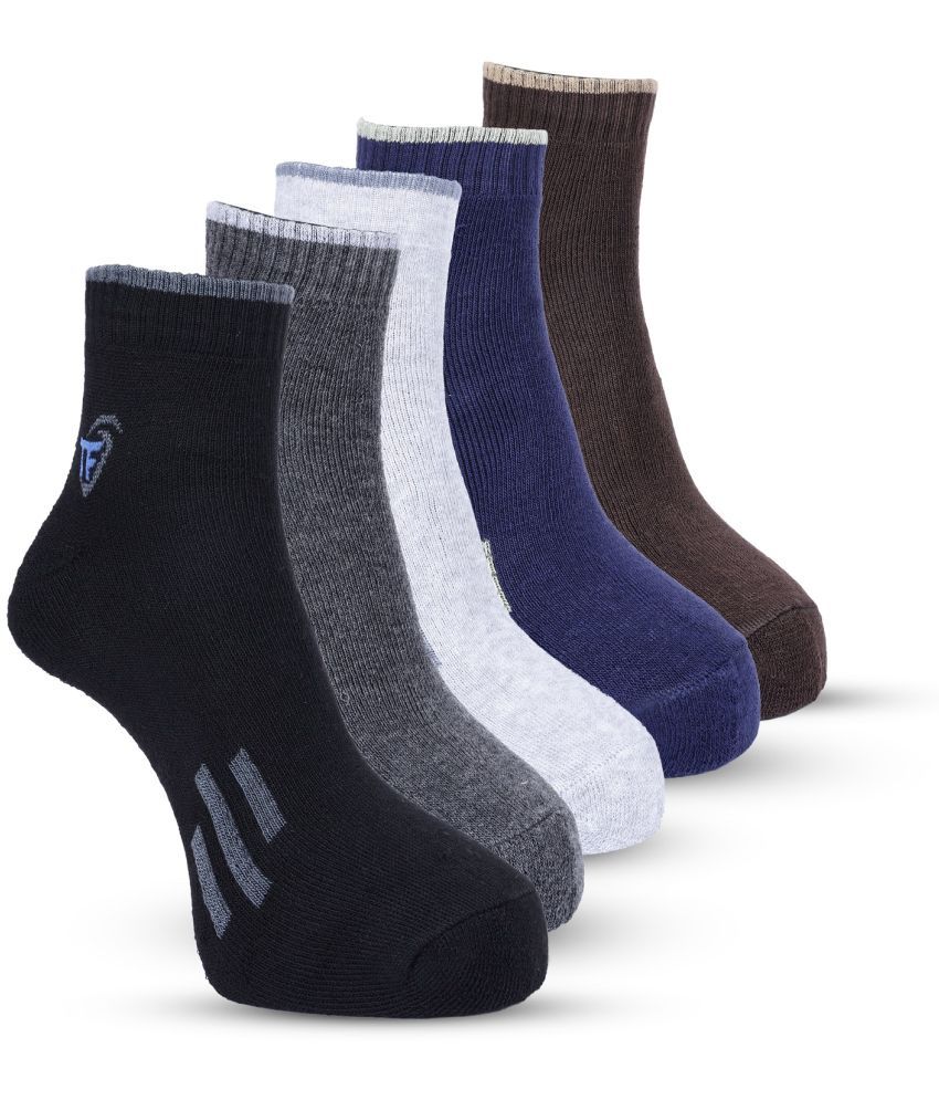     			Texfro Pack of 5 Men's 100% Organic Cotton Ankle Length Socks ( Multicolor )