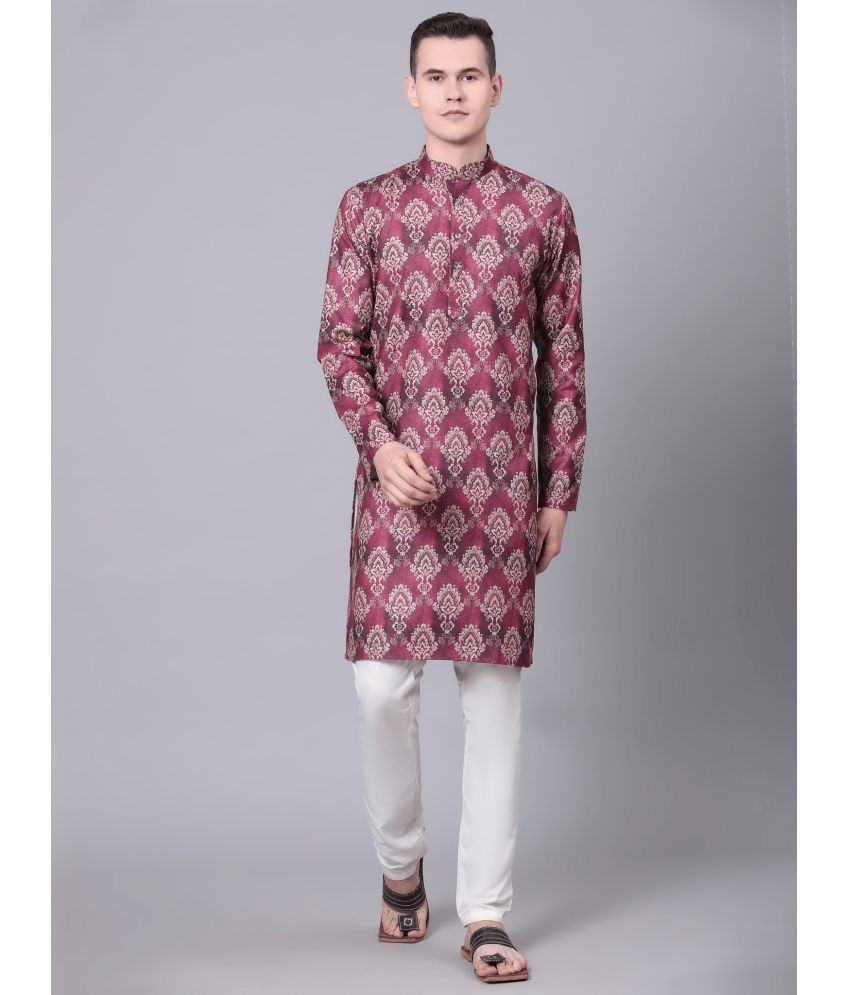     			VERTUSY Maroon Cotton Men's Regular Kurta ( Pack of 1 )