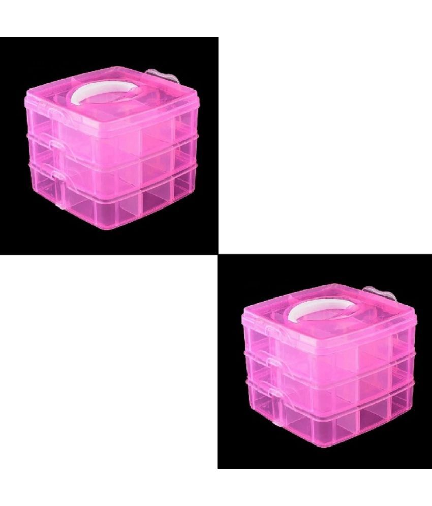     			Vittamix 18 GRID PINK 2pcs Plastic Light Pink Multi-Purpose Container ( Set of 2 )