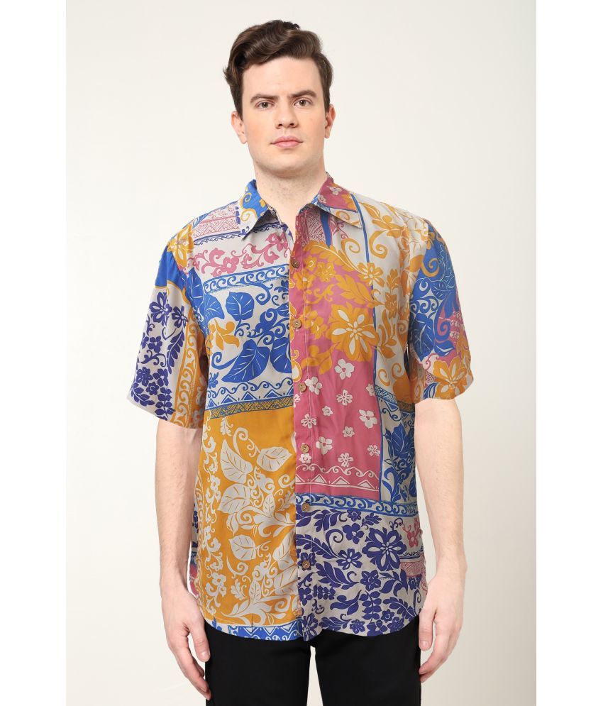     			Yash Gallery Polyester Regular Fit Printed Half Sleeves Men's Casual Shirt - Multi ( Pack of 1 )