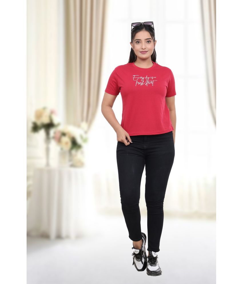     			just love Red Cotton Blend Women's Crop Top ( Pack of 1 )