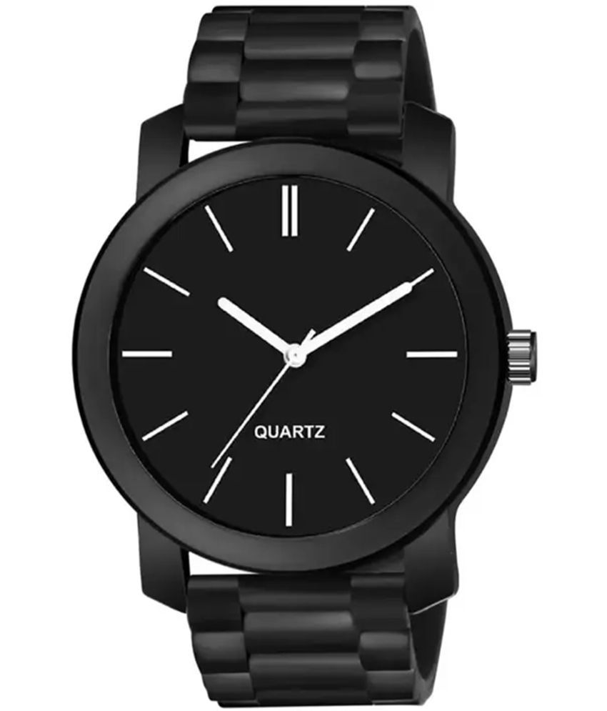     			niyatifab Black Silicon Analog Men's Watch