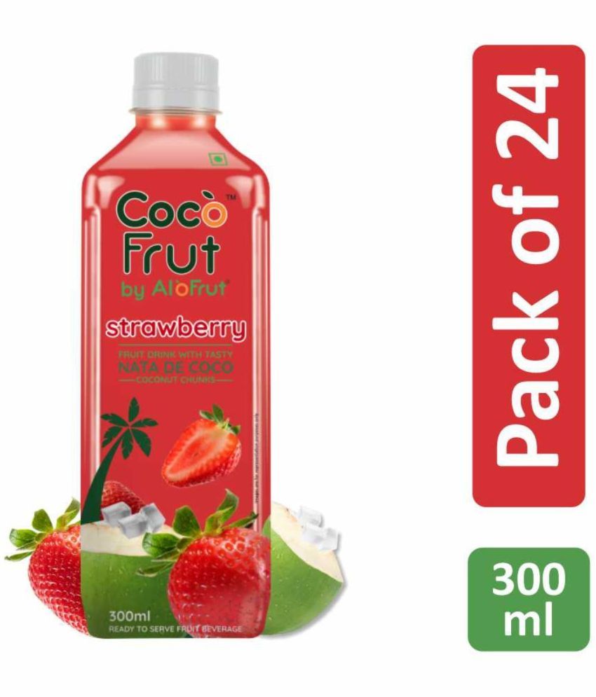     			Coco Frut Strawberry Fruit Drink with Nata De Coco Chunks Sip N Chew Delight - 300ml (Pack of 24)