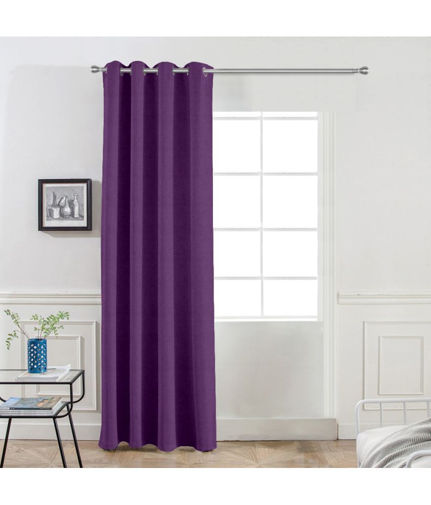     			DIVINE CASA Solid Blackout Eyelet Curtain 7 ft ( Pack of 1 ) - Purple