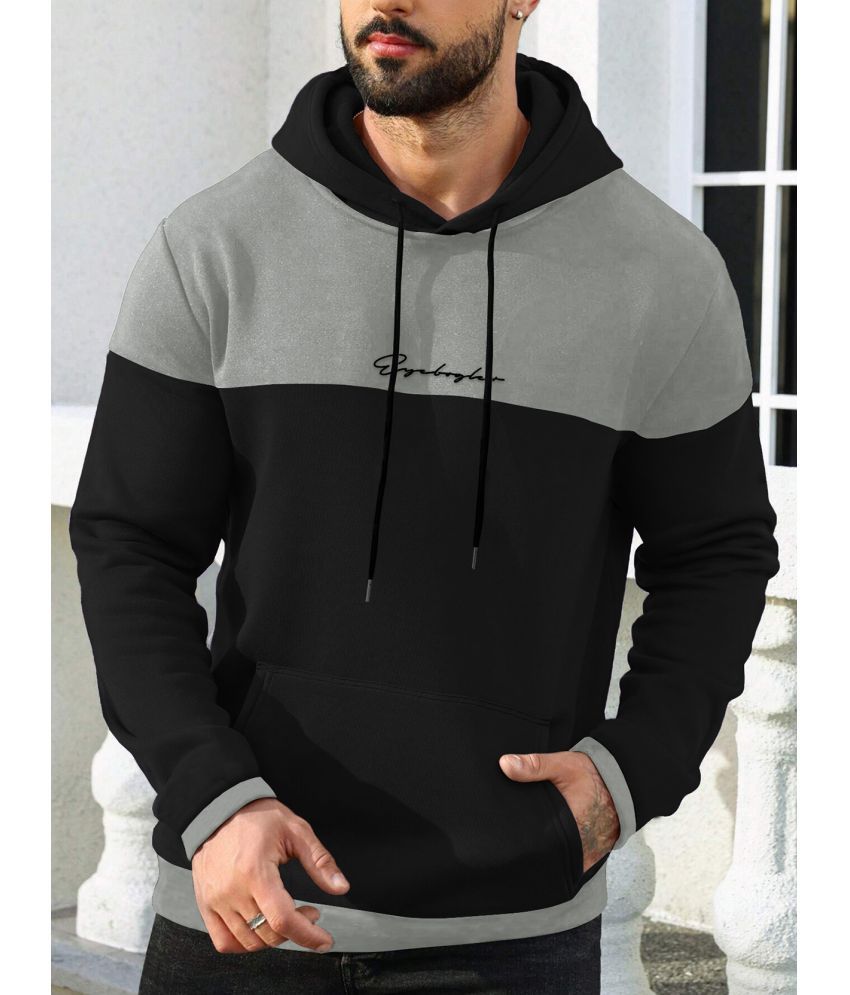     			Eyebogler Cotton Blend Hooded Men's Sweatshirt - Grey ( Pack of 1 )