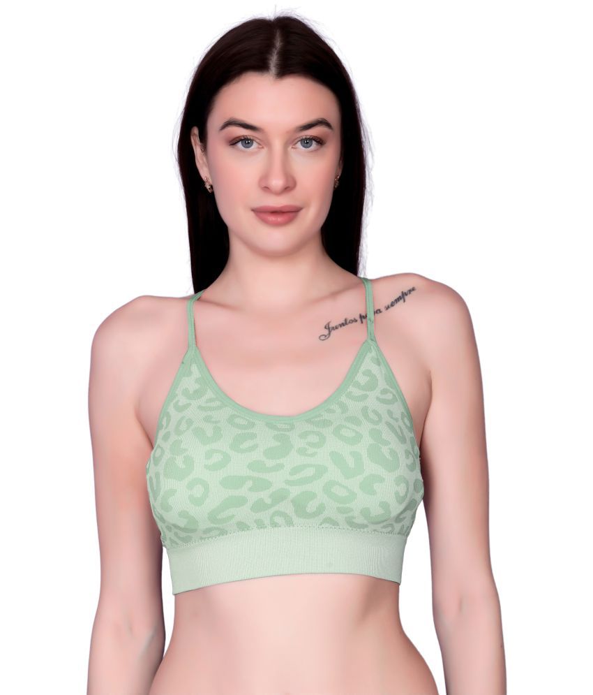     			Flenzy Pack of 1 Nylon Lightly Padded Everyday Bra For Women ( Green )