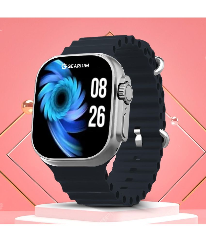     			GEARIUM AMOLED BT Calling Smart Watch with Silicone Strap Upto 1-2 days Backup ( Black )