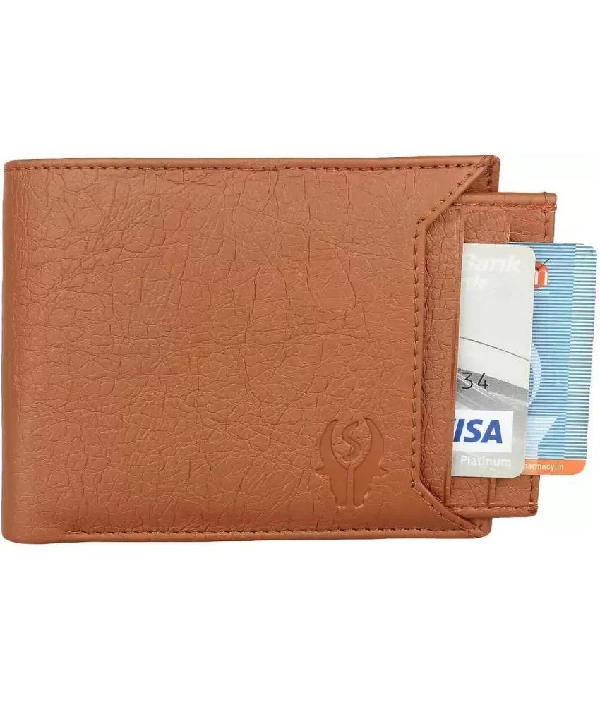     			HRFSTAR Fabric Solid Men's Regular Wallet With 8 Slots For Card ( Tan , Pack of 1 )