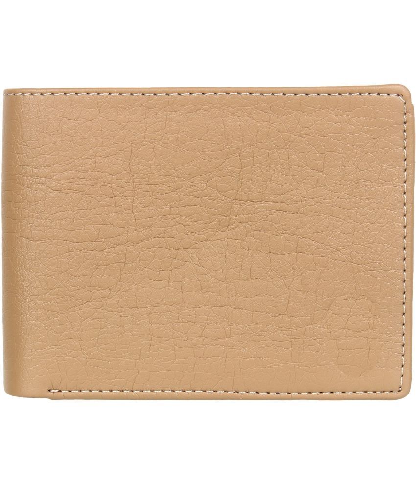     			HRFSTAR PU Self Design Men's Regular Wallet With 10 Slots For Card ( Beige , Pack of 1 )