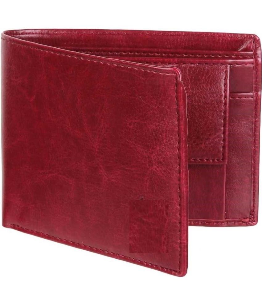     			HRFSTAR PU Self Design Men's Regular Wallet With 5 Slots For Card ( Red , Pack of 1 )