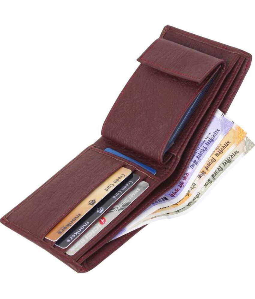     			HRFSTAR PU Solid Men's Regular Wallet With 8 Slots For Card ( Brown , Pack of 1 )