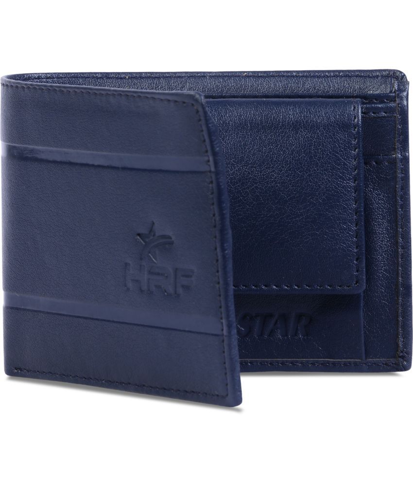     			HRFSTAR PU Solid Men's Regular Wallet With 4 Slots For Card ( Blue , Pack of 1 )