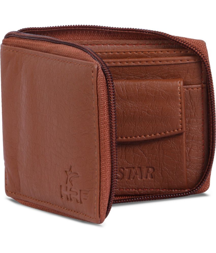     			HRFSTAR PU Solid Men's Regular Wallet With 3 Slots For Card ( Tan , Pack of 1 )