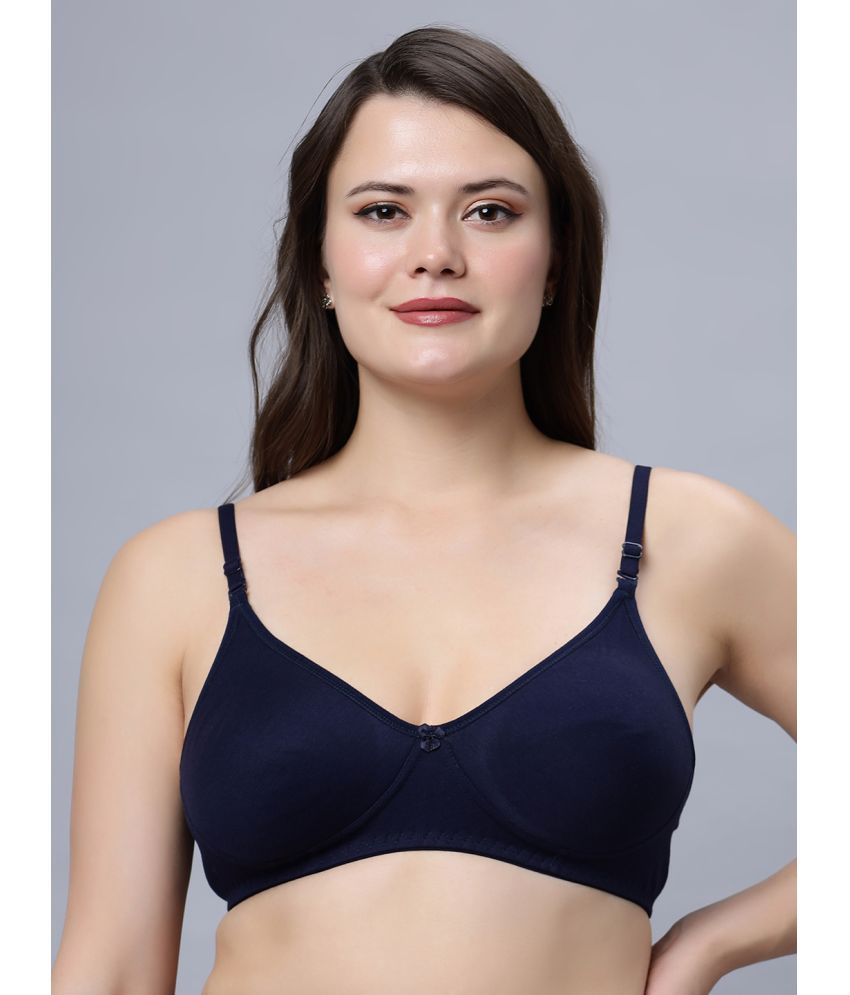     			IN CARE LINGERIE Pack of 1 Cotton Blend Non Padded T-Shirt Bra For Women ( Navy Blue )