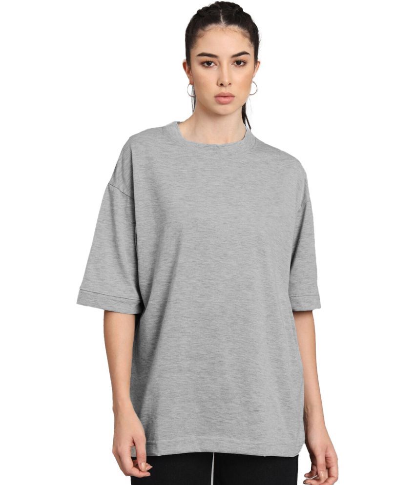     			Leotude Pack of 1 Cotton Blend Women's T-Shirt ( Grey )